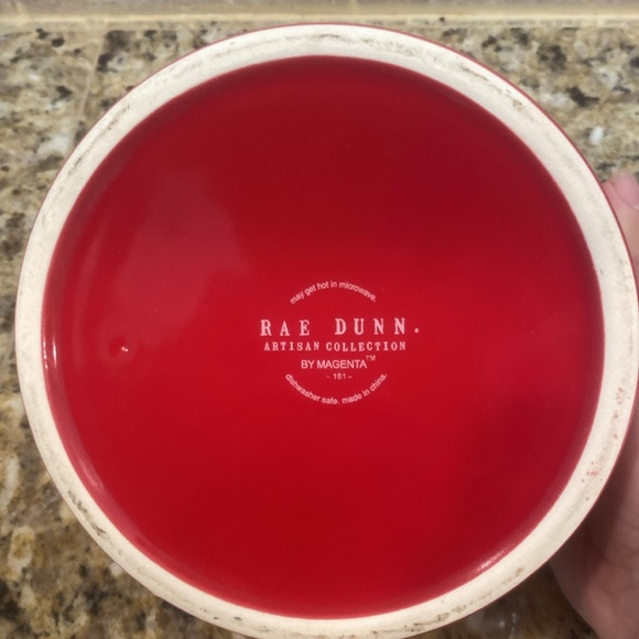 Rae Dunn Happy Howlidays Ceramic Dog Bowl 6in - Picture 4 of 6